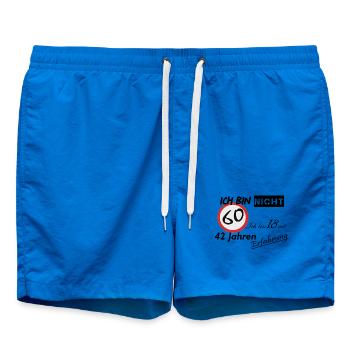 60-Sekunden Timer Design - Badeshorts - Cobalt blue - Vorne - AI Model Male 185 light (185cm)