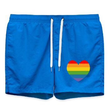 regenbogenflaggenherz Herz LGBT lgbtqi queer - Badeshorts - Cobalt blue - Vorne