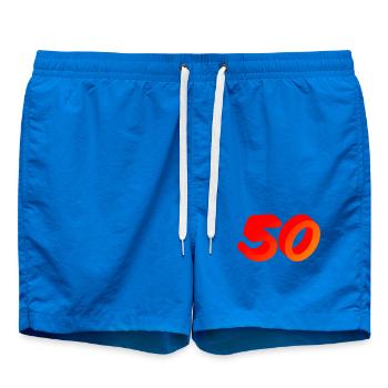jahre alt, 50 leuchtende Farbe, gratulieren - Badeshorts - Cobalt blue - Vorne - AI Model Male 185 light (185cm)