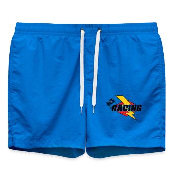 Éclair de course et drapeau - Short de bain - cobalt blue - Devant - AI Model Male 185 light (185cm)