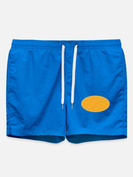 Oval background dirty golden-yellow - Swim Trunks - cobalt blue