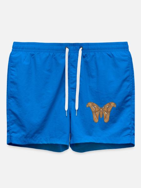 Giant Moth Drawing - Swim Trunks - cobalt blue