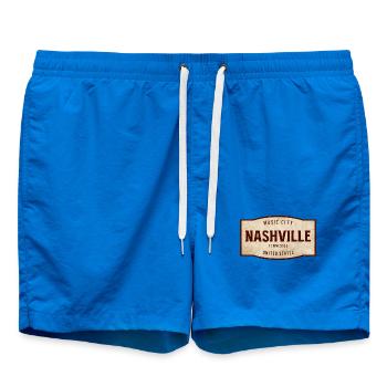 Nashville Vintage Schild – Music City - Badeshorts - Cobalt blue - Vorne - AI Model Male 185 light (185cm)