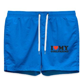 J’aime ma chemise coeur de copine - Short de bain - cobalt blue - Devant - AI Model Male 185 light (185cm)