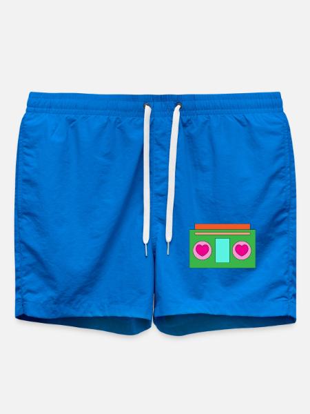 Farbenfrohes Herz-Design für Liebe - Badeshorts - Cobalt blue
