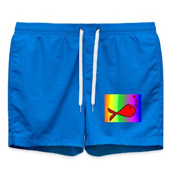 SARDINE. FISCH. APRILSCHERZ. OSTERN. MEER - Badeshorts - Cobalt blue - Vorne - AI Model Male 185 light (185cm)