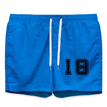 18.Geburtstag volljährig - Badeshorts - Cobalt blue - Vorne - AI Model Male 185 light (185cm)