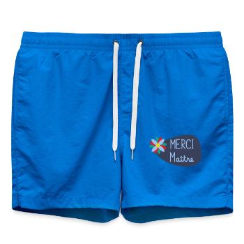 MAÎTRE. MERCI. MERCI MAÎTRE. CADEAU MAÎTRE - Short de bain - cobalt blue - Devant - AI Model Male 185 light (185cm)