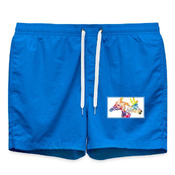 Bunte Giraffen - Badeshorts - Cobalt blue - Vorne - AI Model Male 185 light (185cm)