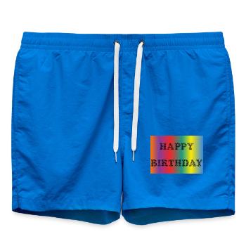 ALLES GUTE ZUM GEBURTSTAG. ALLES GUTE ZUM GEBURTSTAG. JAHRESTAG. - Badeshorts - Cobalt blue - Vorne - AI Model Male 185 light (185cm)