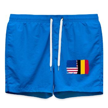 Grunge US Belgique Drapeau Split - Short de bain - cobalt blue - Devant - AI Model Male 185 light (185cm)