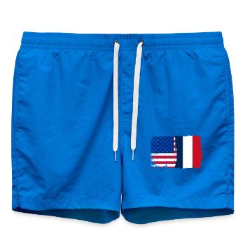 Flagge Fusion USA Frankreich - Badeshorts - Cobalt blue - Vorne - AI Model Male 185 light (185cm)