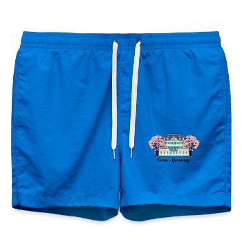 Bonn Altes Postamt, Kirschbaumblüten, Deutschland - Badeshorts - Cobalt blue - Vorne - AI Model Male 185 light (185cm)