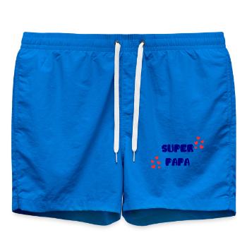 NOËL. ANNEE. ANNIVERSAIRE. RETRAITE. PAPA. MAMAM. - Short de bain - cobalt blue - Devant - AI Model Male 185 light (185cm)