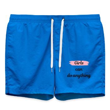 Girls can do anything - Swim Trunks - cobalt blue - Front - AI Model Male 185 light (185cm)