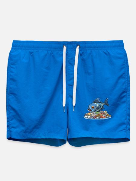 Fisk i plastik havforureningsskjorte - Badeshorts - cobalt blue