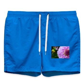 Dahlia rose rose Violet fleur, fleur - Short de bain - cobalt blue - Devant - AI Model Male 185 light (185cm)