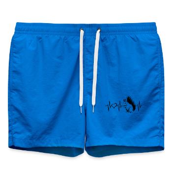 Écureuil, Pouls, Amour, Animaux Des Bois, Battement De Coeur, Battement De Coeur - Short de bain - cobalt blue - Devant - AI Model Male 185 light (185cm)