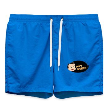 Dont worry be happy with Comic - Badeshorts - Cobalt blue - Vorne - AI Model Male 185 light (185cm)