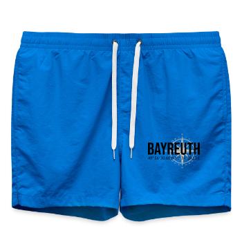 Koordinaten Bayreuth - Badeshorts - Cobalt blue - Vorne - AI Model Male 185 light (185cm)