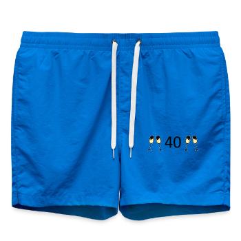 40.Geburtstag 40 Jahre Jubiläum 40 Zahl 40 schwarz - Badeshorts - Cobalt blue - Vorne