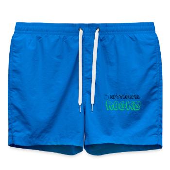 Kettlebell ROCKS Shirts grün - Badeshorts - Cobalt blue - Vorne - AI Model Male 185 light (185cm)
