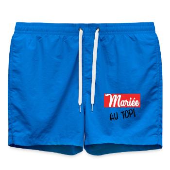 ZUKÜNFTIGE BRAUT. Junggesellinnenabschied. HOCHZEIT. MANNSCHAFT - Badeshorts - Cobalt blue - Vorne - AI Model Male 185 light (185cm)