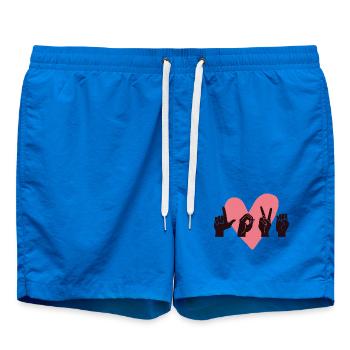 ASL Love IV - Saint-Valentin - Short de bain - cobalt blue - Devant - AI Model Male 185 light (185cm)