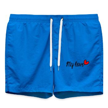 ICH LIEBE DICH. LIEBE. PAAR. GERADE VERHEIRATET. Junggesellinnenabschied - Badeshorts - Cobalt blue - Vorne - AI Model Male 185 light (185cm)