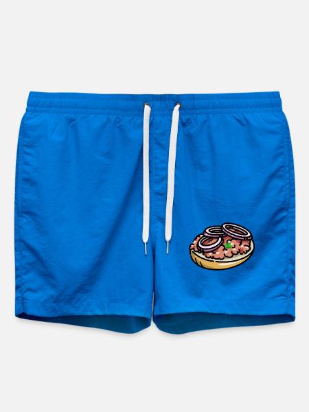 Comic Mettbrötchen Mett Hack Brötchen Zwiebeln - Swim Trunks - cobalt blue