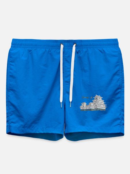 Burg Himeji-jo, Japan, Präfektur Hyogo, Zeichnung - Badeshorts - Cobalt blue