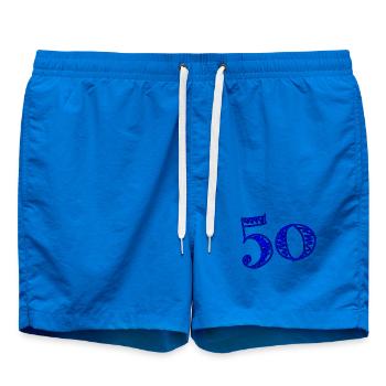 50. 50 ANS. 50e ANNIVERSAIRE. ANNIVERSAIRE 50 ANS. - Short de bain - cobalt blue - Devant - AI Model Male 185 light (185cm)
