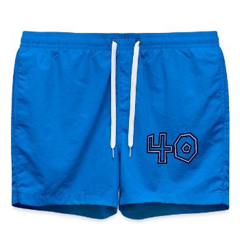 40. 40 YEARS. 40th ANNIVERSARY. 40 YEARS ANNIVERSARY. - Swim Trunks - cobalt blue - Front - AI Model Male 185 light (185cm)