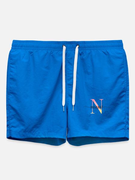 N | Monogramme | Nom | Noemi |Aquarelle - Short de bain - cobalt blue