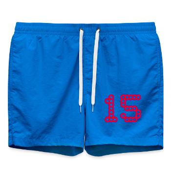 15. 15 ANS. 15e ANNIVERSAIRE. ANNIVERSAIRE 15 ANS. - Short de bain - cobalt blue - Devant - AI Model Male 185 light (185cm)