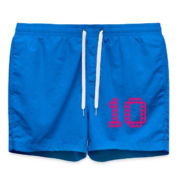 10. 10 YEARS. 10th ANNIVERSARY. 10 YEAR ANNIVERSARY. - Swim Trunks - cobalt blue - Front - AI Model Male 185 light (185cm)