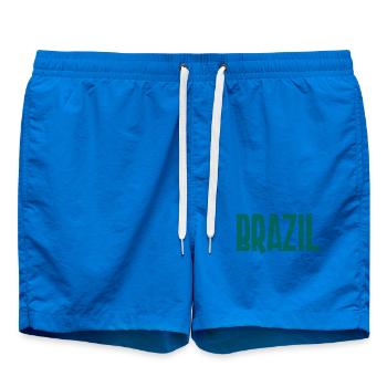 Brasilien Schriftzug Grün Kraft - Badeshorts - Cobalt blue - Vorne - AI Model Male 185 light (185cm)