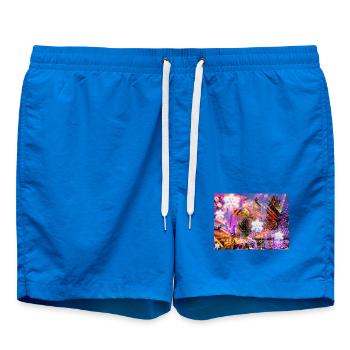 Christmas Market Impression, Merry Christmas - Swim Trunks - cobalt blue - Front - AI Model Male 185 light (185cm)