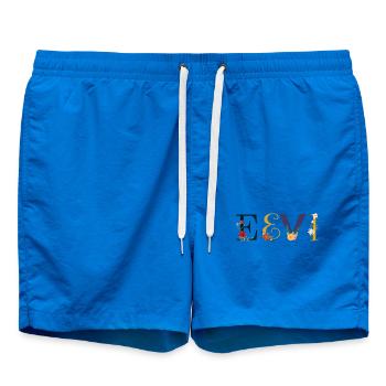 Nom EEVI décoré de fleurs - Short de bain - cobalt blue - Devant - AI Model Male 185 light (185cm)