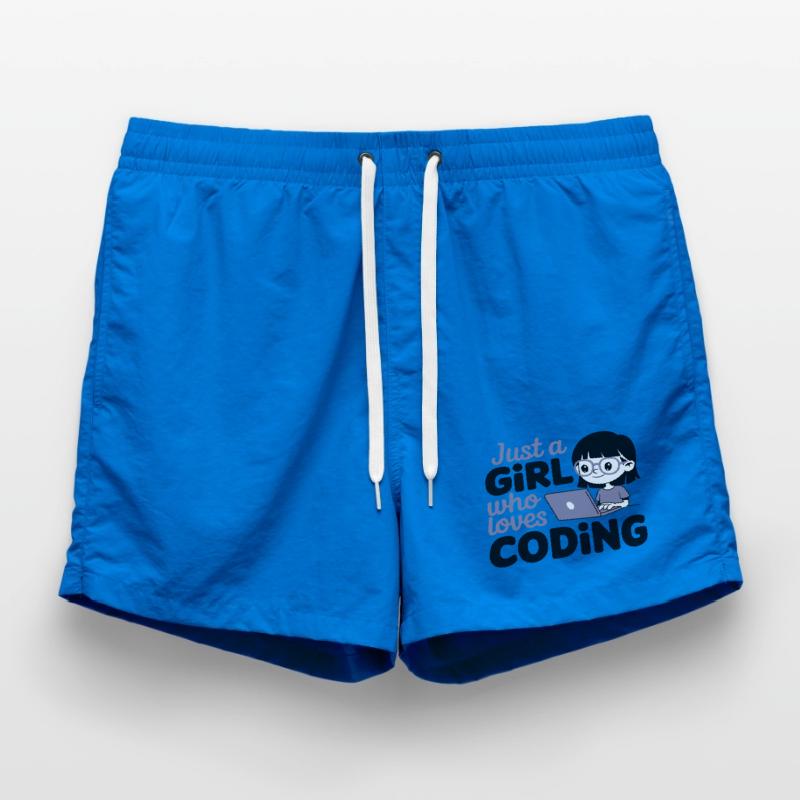 Juste une fille qui aime coder Short de bain