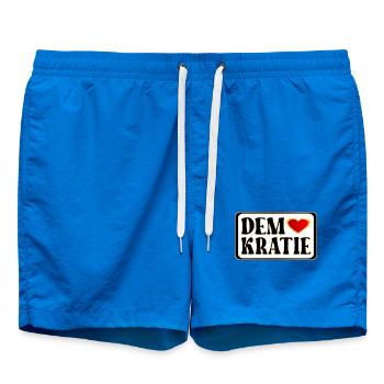 DEMOKRATIE HERZ WÄHLEN - Badeshorts - Cobalt blue - Vorne - AI Model Male 185 light (185cm)