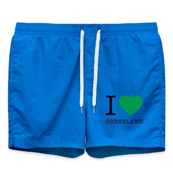 I LOVE GREENLAND Grönland - Swim Trunks - cobalt blue - Front - AI Model Male 185 light (185cm)