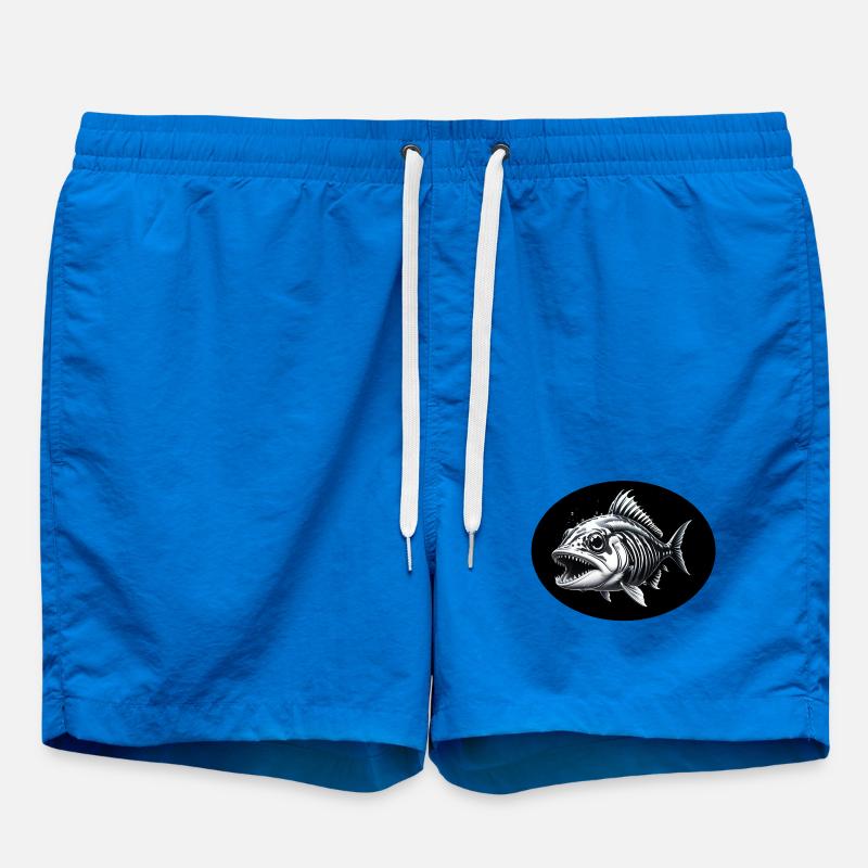 Fish Skeleton - Swim Trunks - cobalt blue