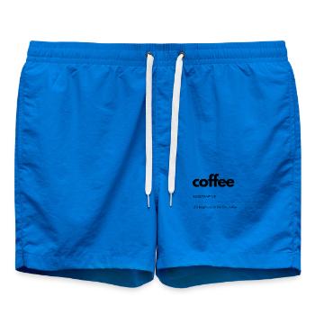 coffee– Leben beginnt danach - Badeshorts - Cobalt blue - Vorne - AI Model Male 185 light (185cm)