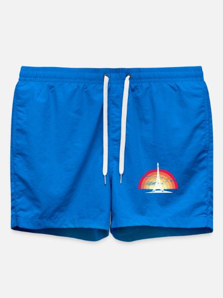 Sunset in Paris - with Eiffel Tower - Swim Trunks - cobalt blue
