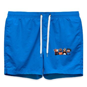 Nachtwache Wooligans – Lustige Waldtiere - Badeshorts - Cobalt blue - Vorne - AI Model Male 185 light (185cm)