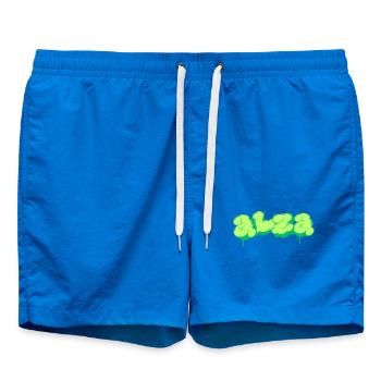Conception de style graffiti vert vif - Short de bain - cobalt blue - Devant - AI Model Male 185 light (185cm)