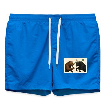 Börsenkampf Bären gegen Stier - Badeshorts - Cobalt blue - Vorne - AI Model Male 185 light (185cm)