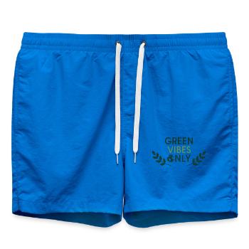 Green Vibes Only Minimal Nature - Badeshorts - Cobalt blue - Vorne - AI Model Male 185 light (185cm)
