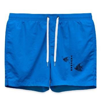 Tauchen – Tribal Fisch Design - Badeshorts - Cobalt blue - Vorne - AI Model Male 185 light (185cm)